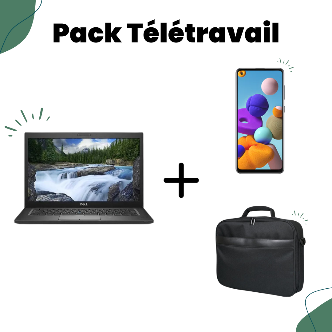Pack Télétravail - Ordinateur Portable/ Smartphone/ Sacoche